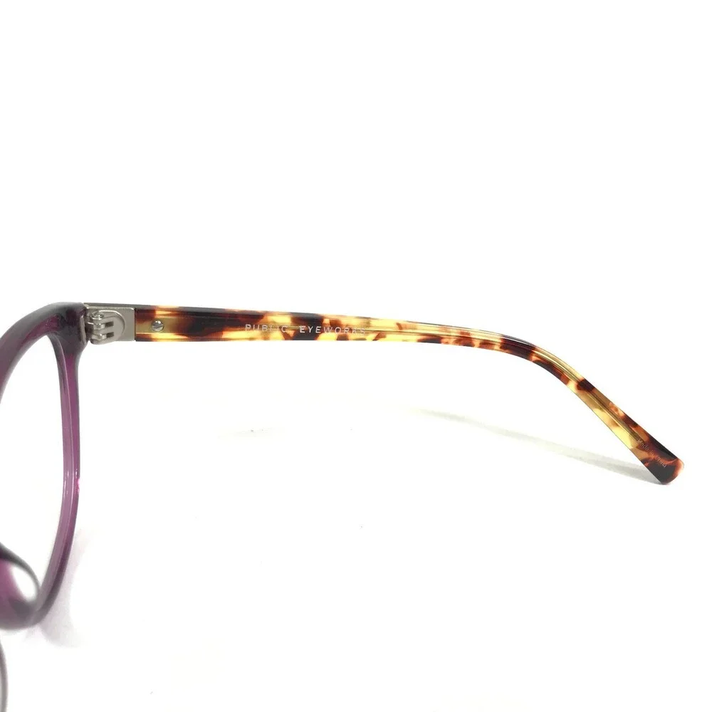 Public Eyeworks Eyeglasses Frames BELLEVUE-C01 Purple Tortoise Cat Eye 53-13-140